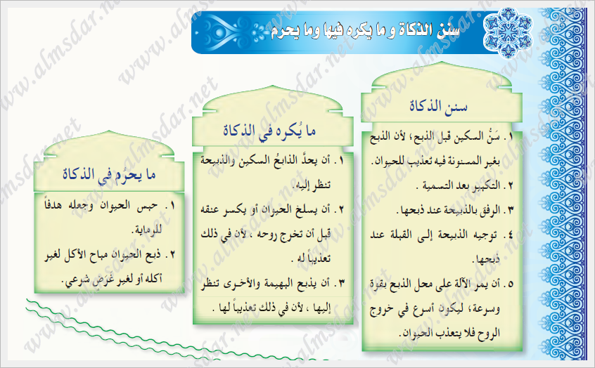 حكم اختلال شرط من شروط الذكاة حرم اكل الحيوان