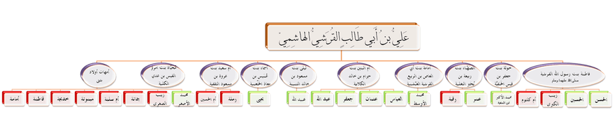 كم عدد بنات علي بن ابي طالب