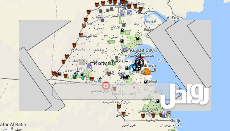 خريطة محافظات الكويت التفصيلية