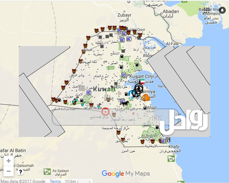 خريطة محافظات الكويت التفصيلية