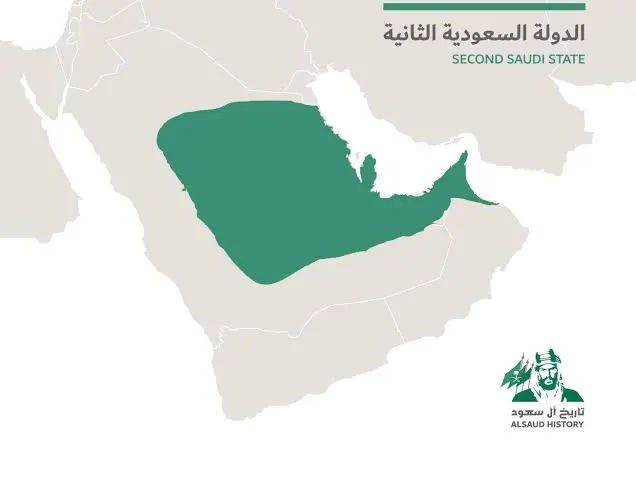 خريطة الدولة السعودية الثانية 50 خريطة الدولة السعودية الثانية
