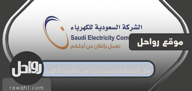 هل استطيع تسديد جزء من فاتورة الكهرباء