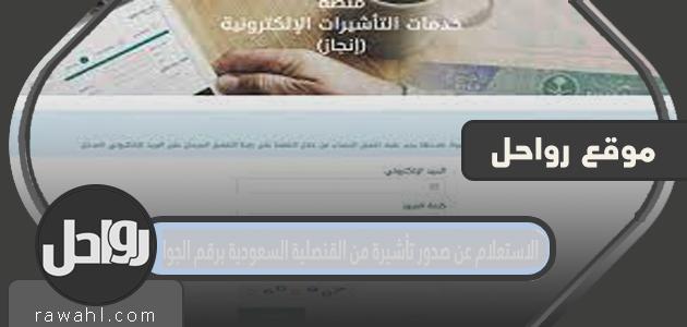 الاستعلام عن صدور تأشيرة من القنصلية السعودية برقم الجواز