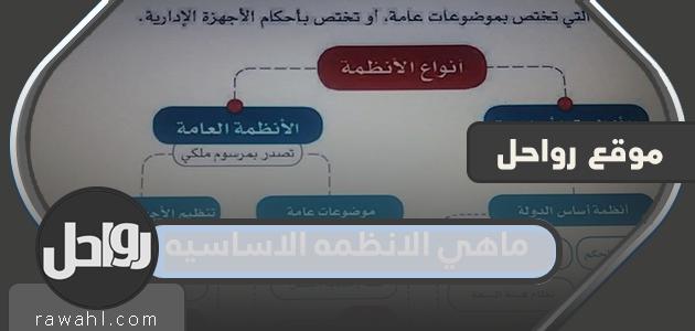 ما هي الانظمه الاساسيه