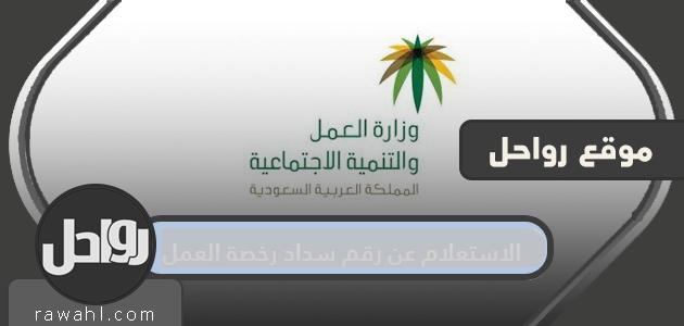 الاستعلام عن رقم دفع تصريح العمل