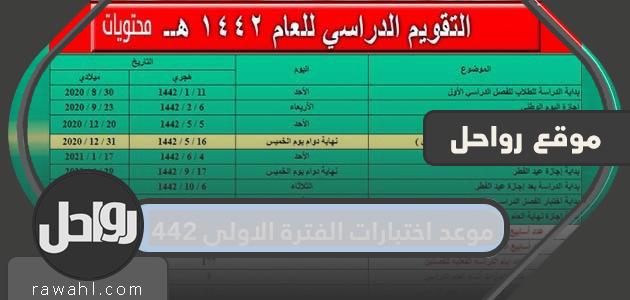 موعد امتحانات الفترة الأولى 1442

